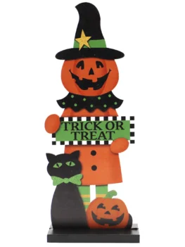 JM02005 Wooden Halloween Pumpkin People Home Decoration Decorati