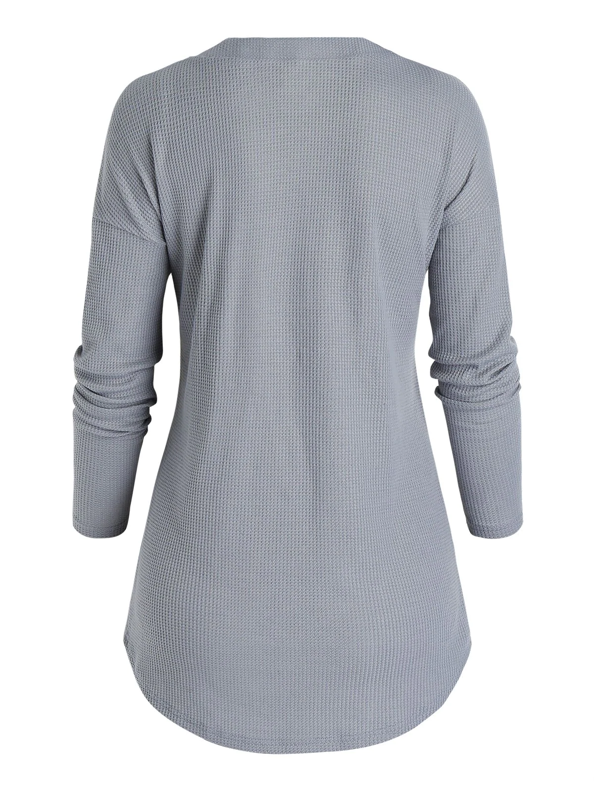 Button Front Knot Knitted Top