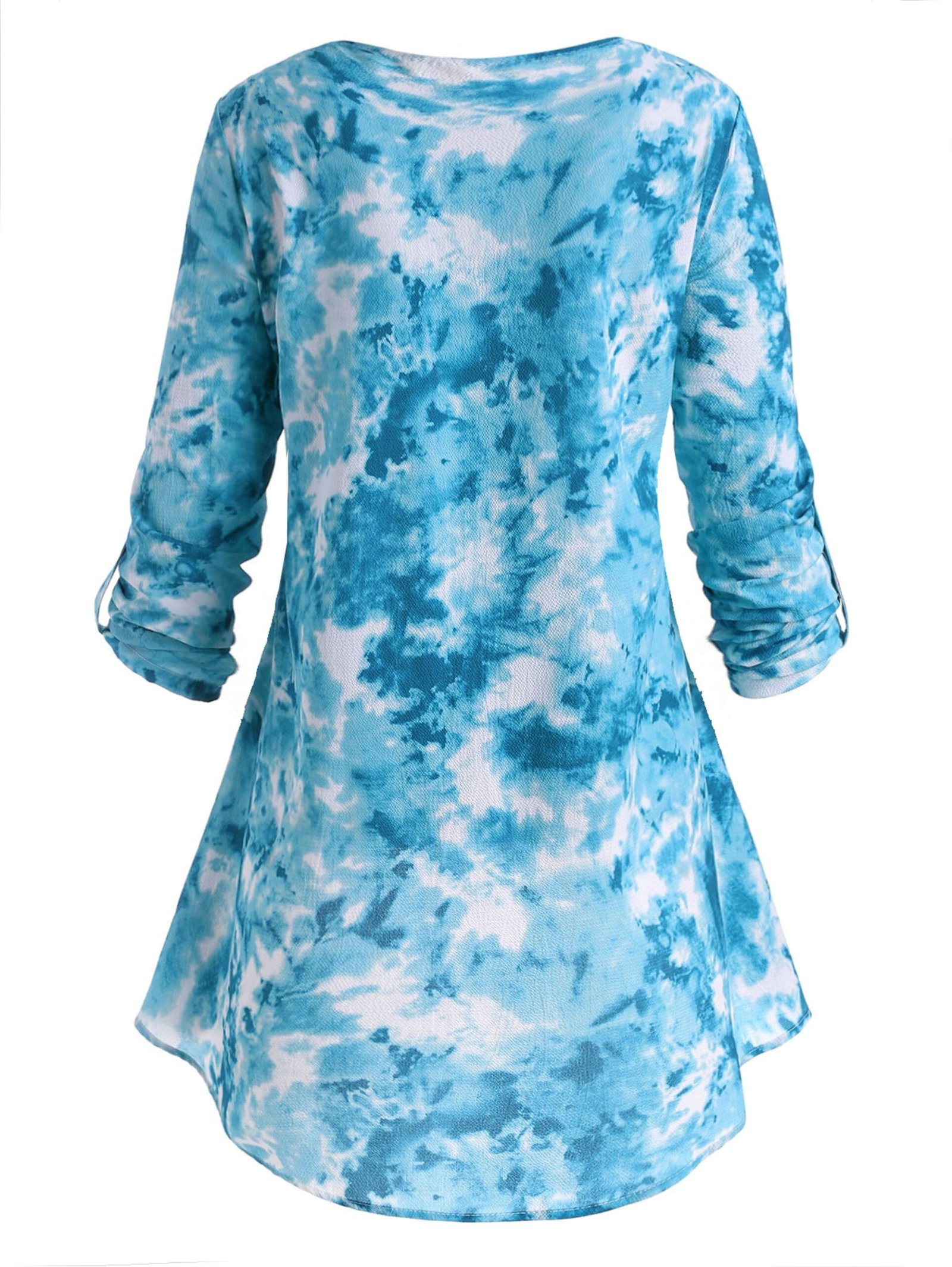 Plus Size Halloween Tie Dye Cat Print High Low Top