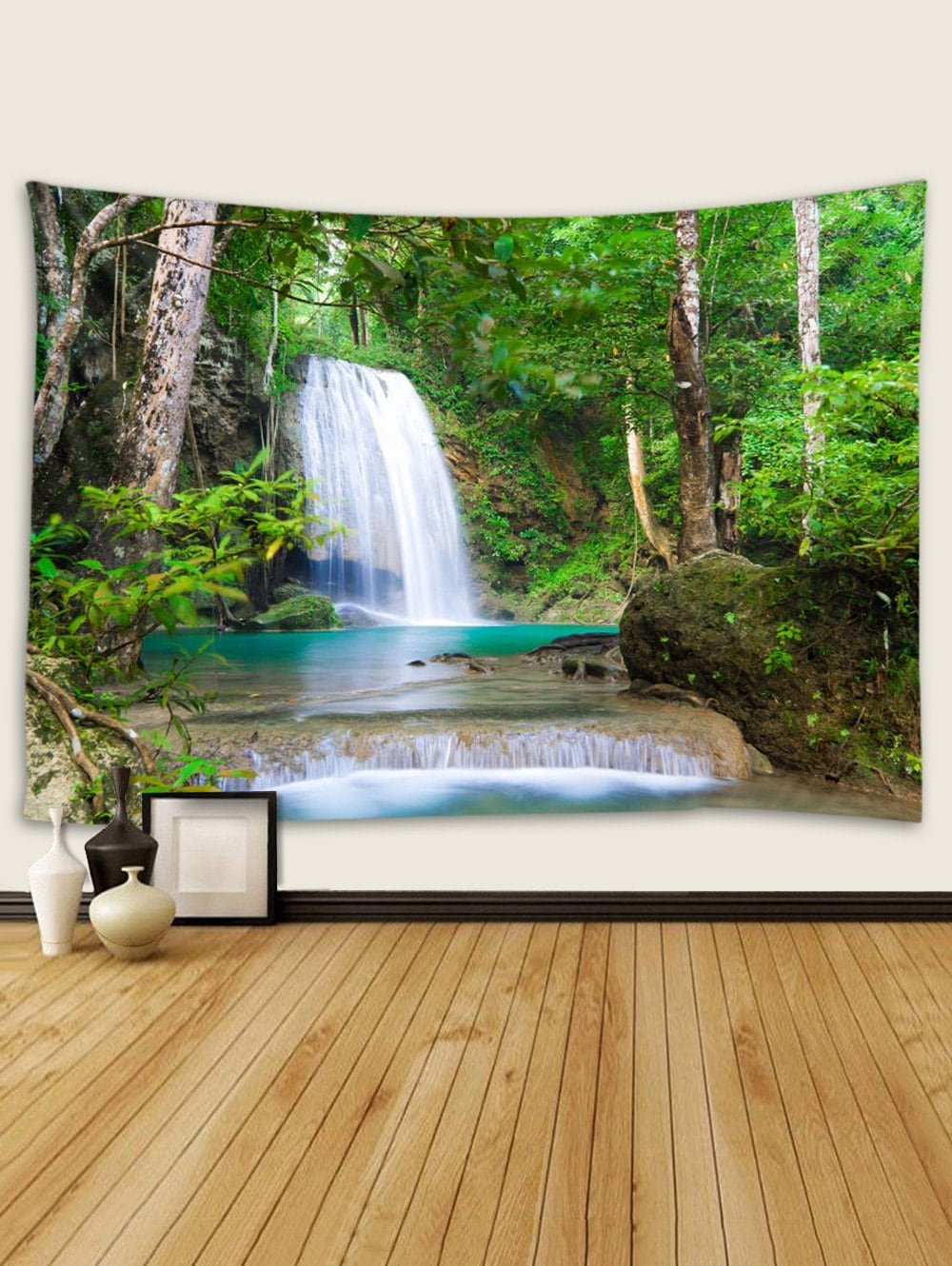 3D Digital Printing Waterfall Waterproof Tapestry