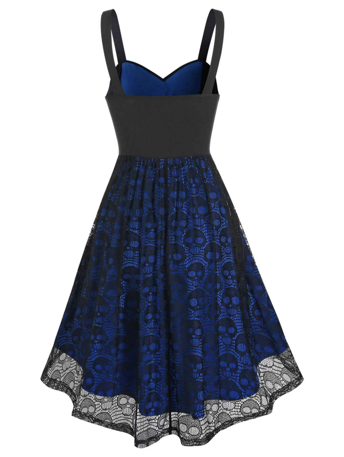 High Low Skull Lace Cami Gothic Dress