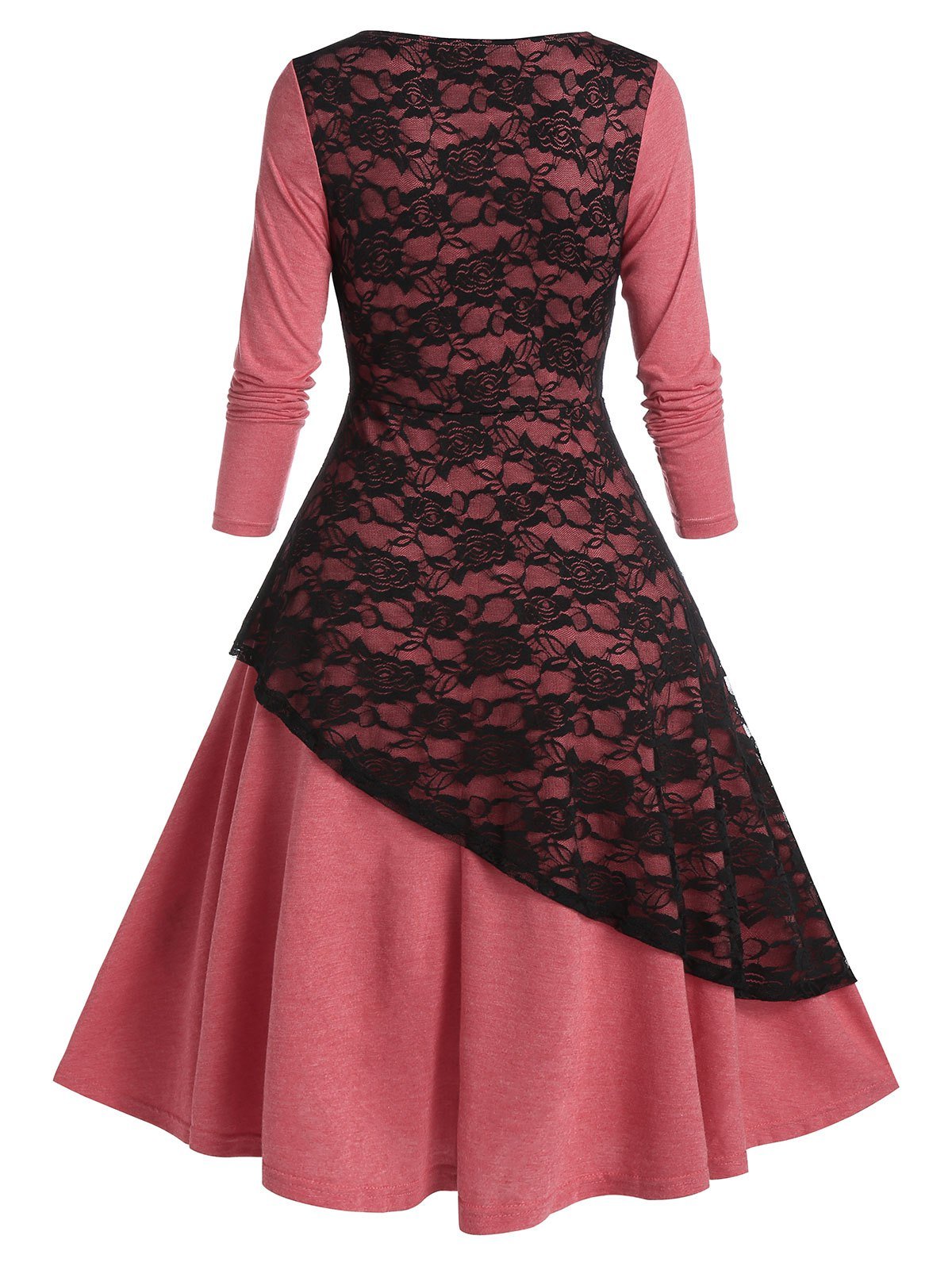 Layered Lace High Waist A Line Dress