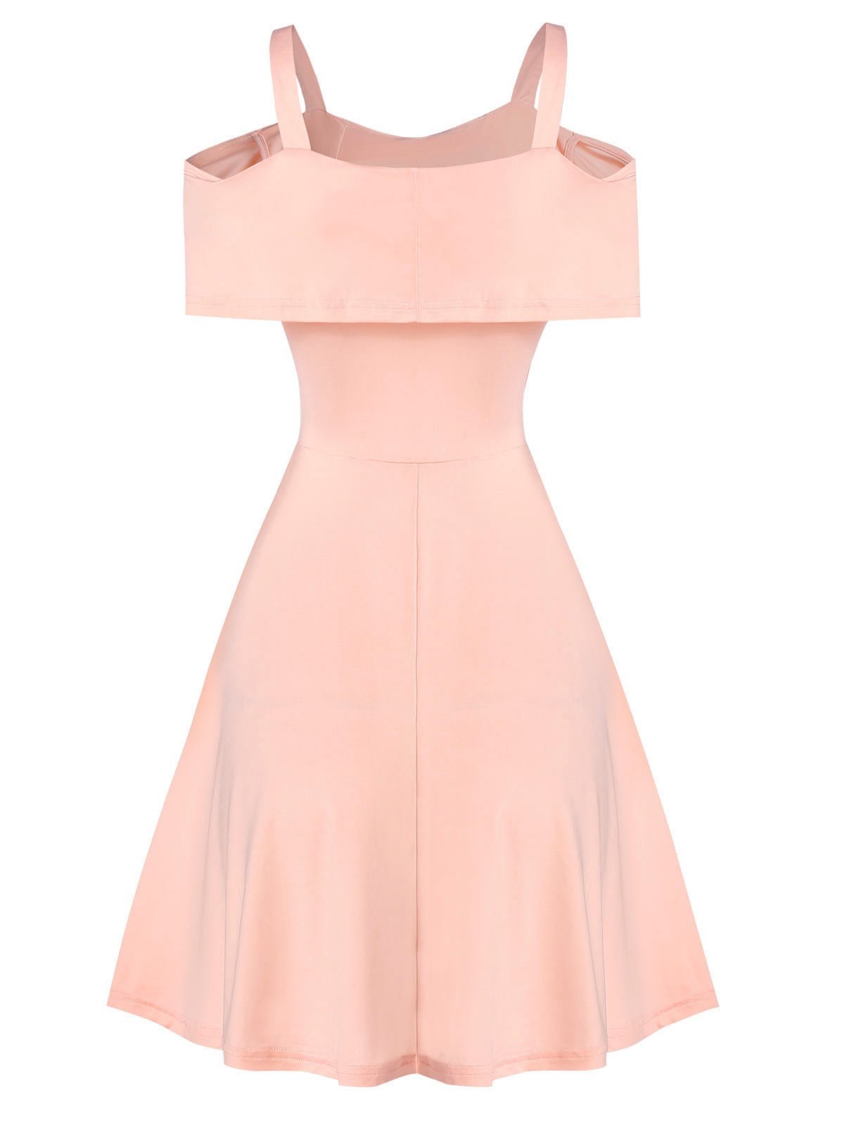 Cold Shoulder Mock Button Marled Dress