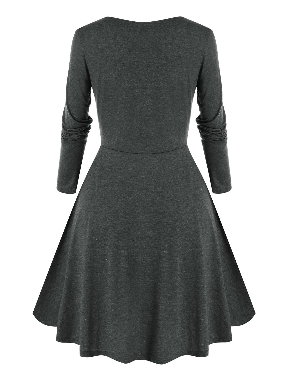 Plus Size 2 In 1 Lace Up A Line T-shirt