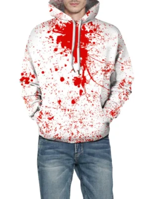 Halloween Blood Splash Print Hoodie