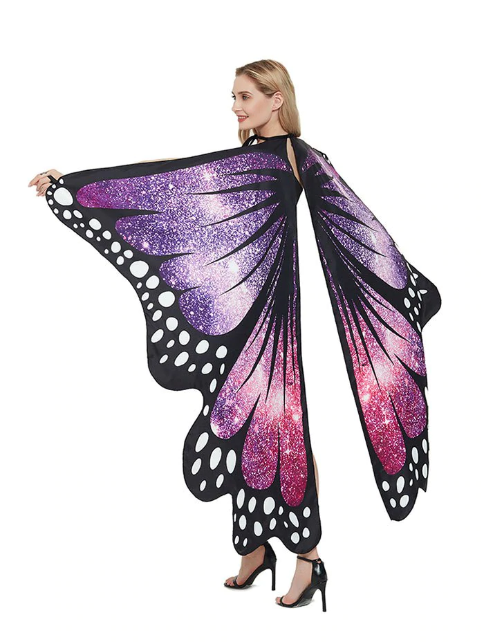 Halloween Party Cosplay Butterfly Wing Pattern Decorative Cape
