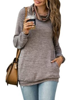 Cowl Neck Heathered Knitwear