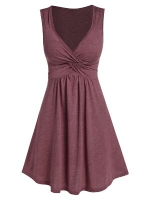 Front Knot Fit And Flare Dress