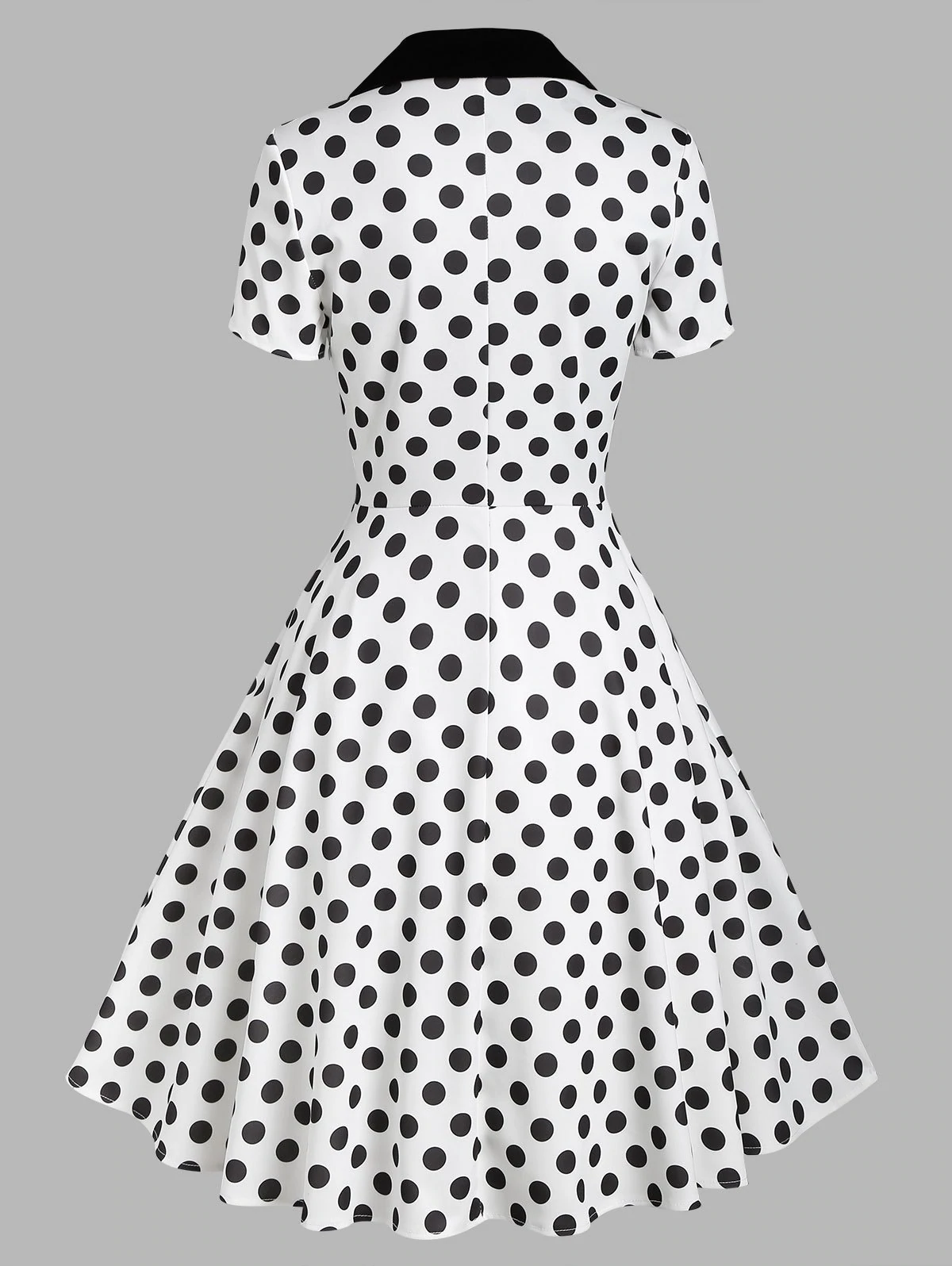 Polka Dot Velvet Insert Bowknot Vintage Dress