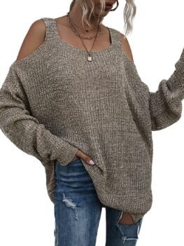 Cold Shoulder Space Dye Tunic Sweater