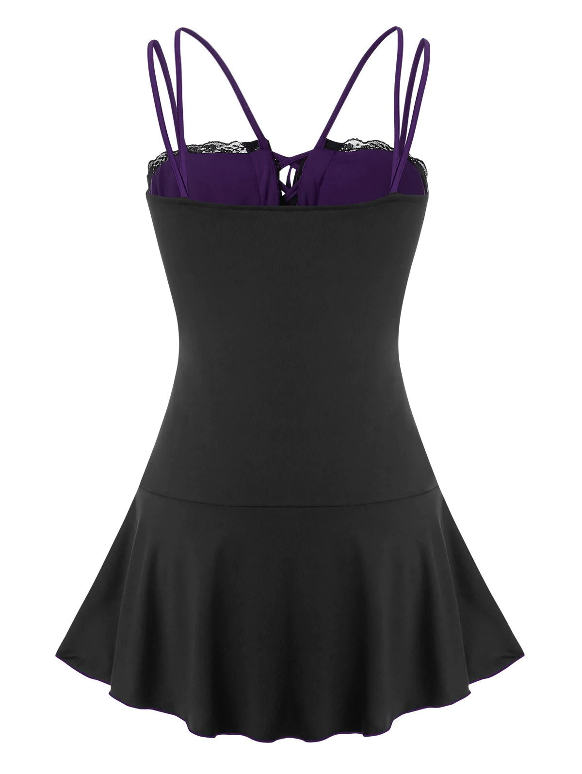 Plus Size Bowknot Lace Up Splicing Cami Top