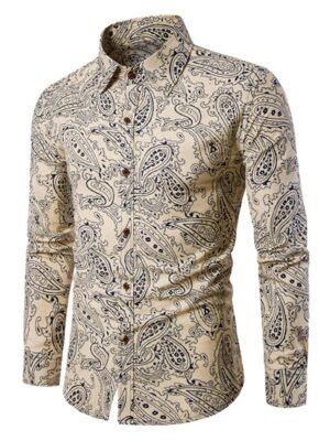 Seamless Paisley Pattern Lounge Long Sleeve Shirt