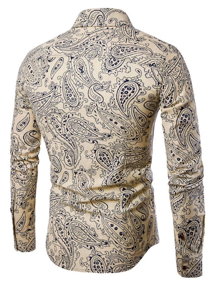 Seamless Paisley Pattern Lounge Long Sleeve Shirt