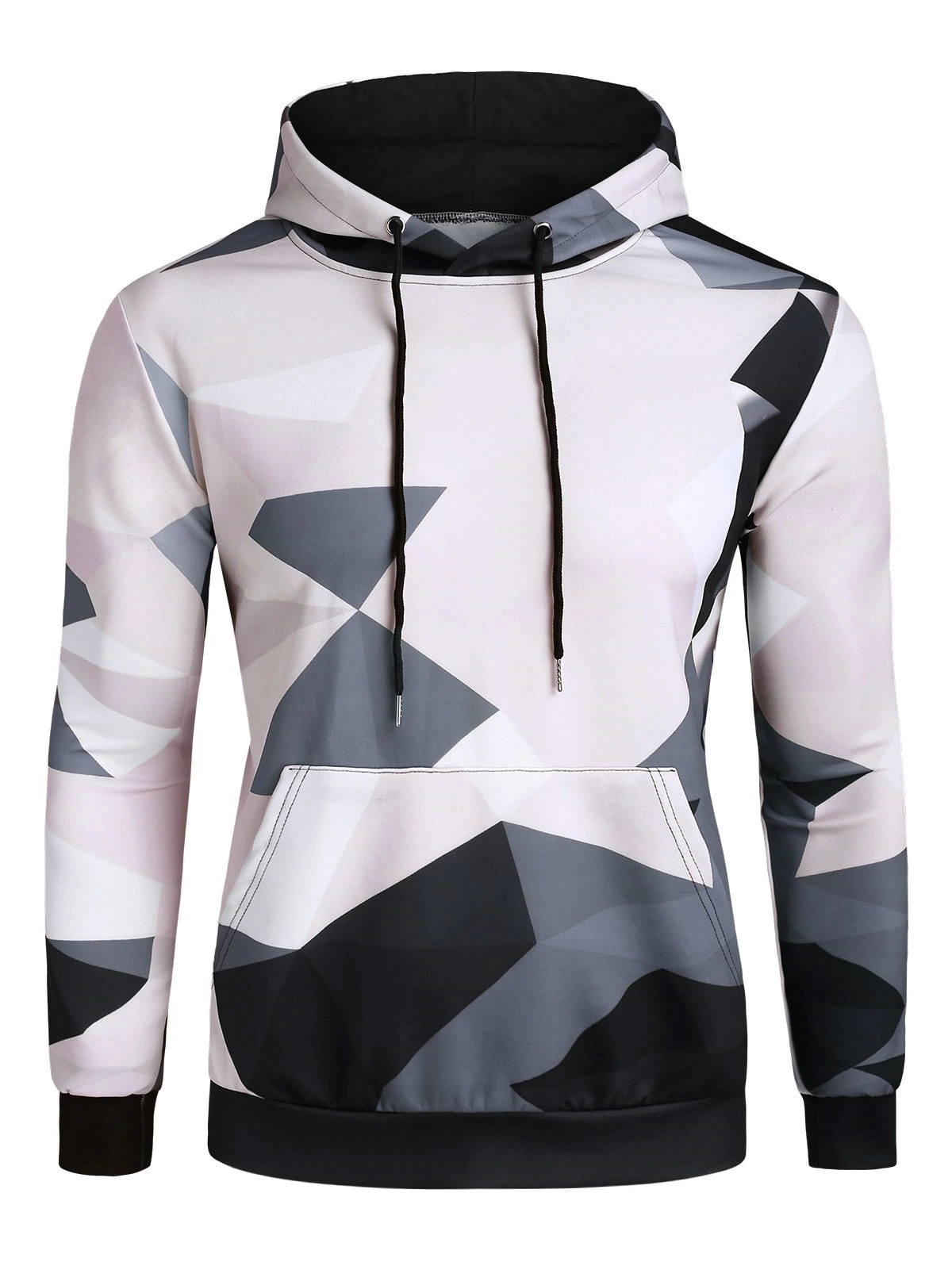 Diamond Geo Print Casual Hoodie