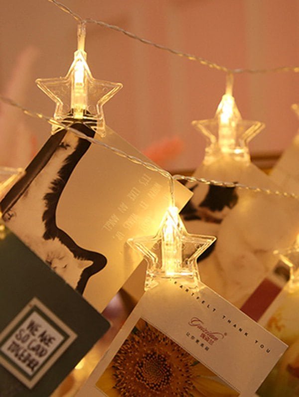 LED Star Shape Photo Picture Clip String Lights