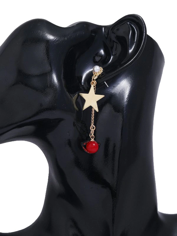 Halloween Ball Stars Shape Asymmetrical Drop Earrings