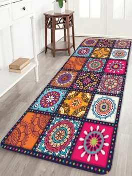 Bohemian Patchwork Floral Printing Floor Mat