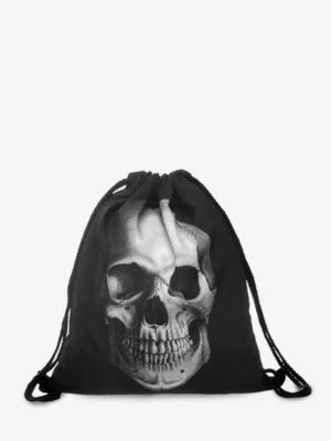 Halloween 3D Digital Printing Skull Cinch Bag