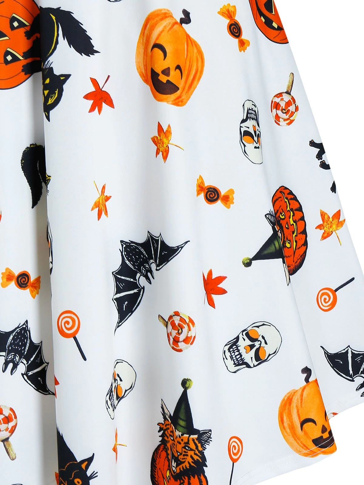 Halloween Pumpkin Animal Print Cami A Line Dress Halloween Pumpkin Animal Print Cami A Line Dress - Image 4
