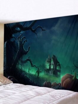 Halloween Night Tree Multifunction Waterproof Tapestry