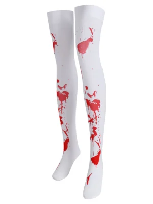 Plus Size Halloween Blood Print Over The Knee Sock
