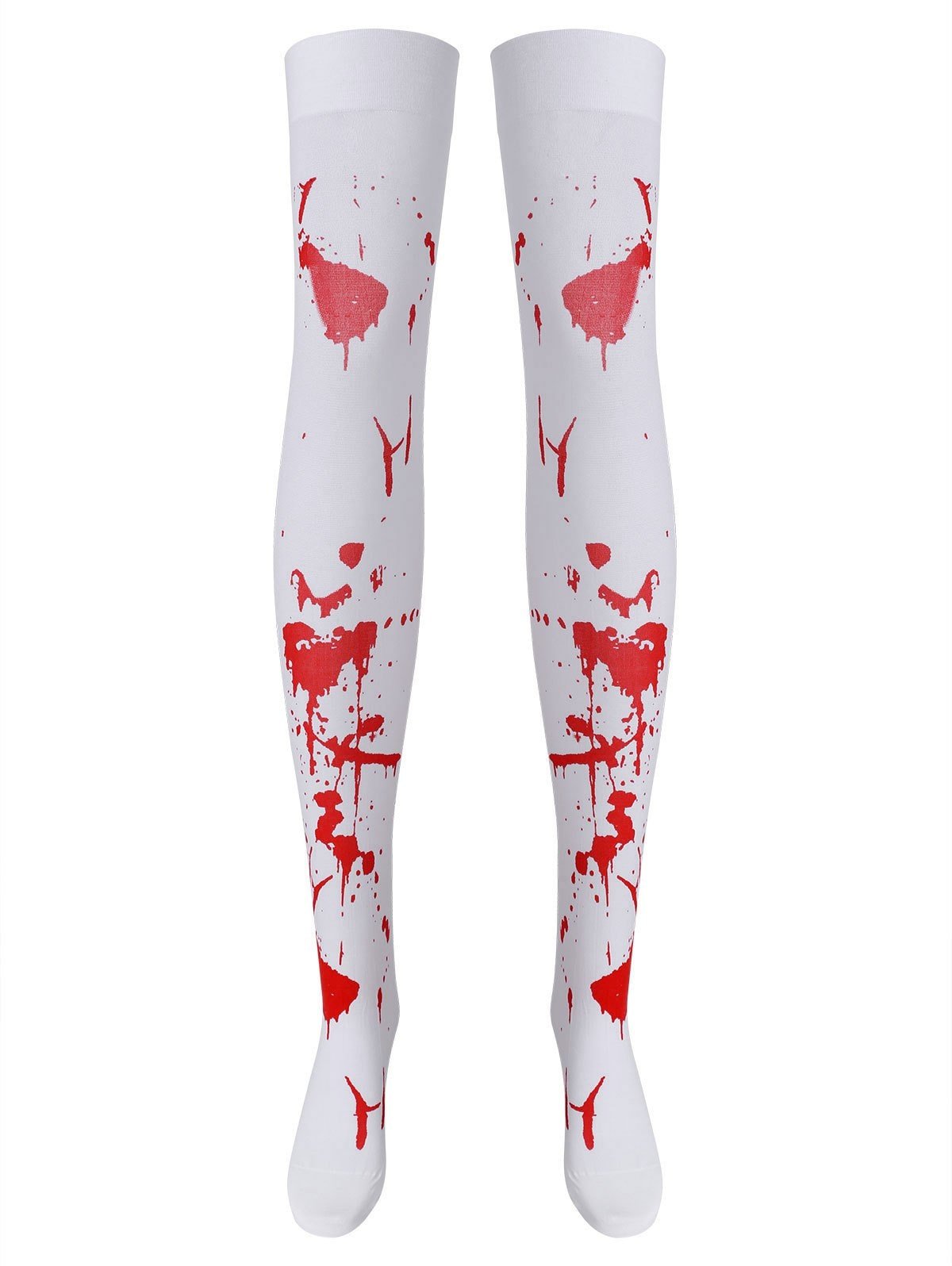 Plus Size Halloween Blood Print Over The Knee Socks