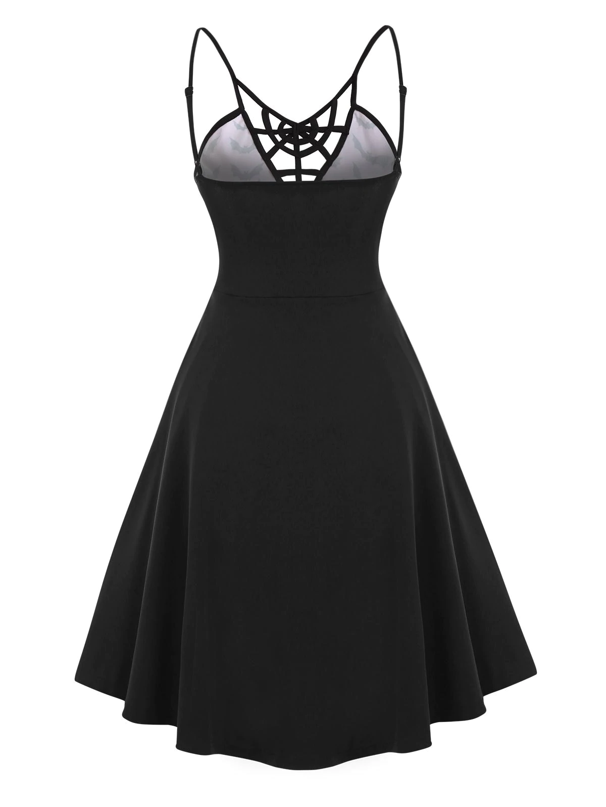Halloween Cobweb Ombre Bats Print Cami Dress