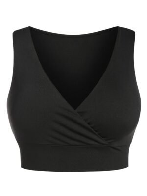 Plus Size Low Cut Surplice Sports Bra