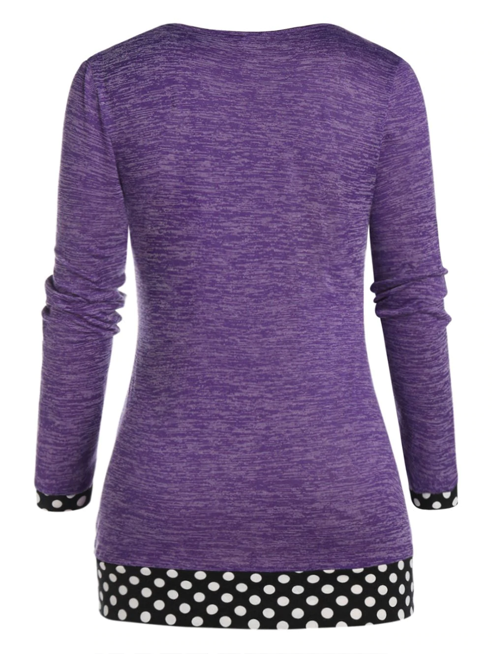Plus Size Polka Dot Space Dye Ruched Tunic Tee