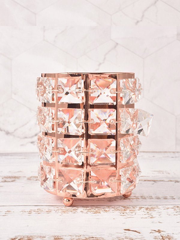 Crystal Shape Transparent Brushes Storage Pen Holder