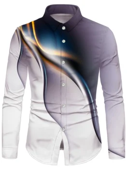 Button Up Aurora Print Shirt