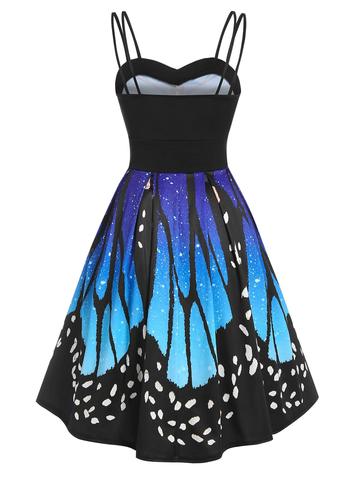 Empire Waist Butterfly Print Cami Knee Length Dress