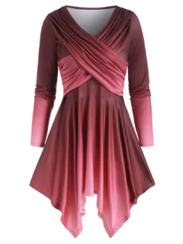 Criss Cross Ombre Handkerchief Top