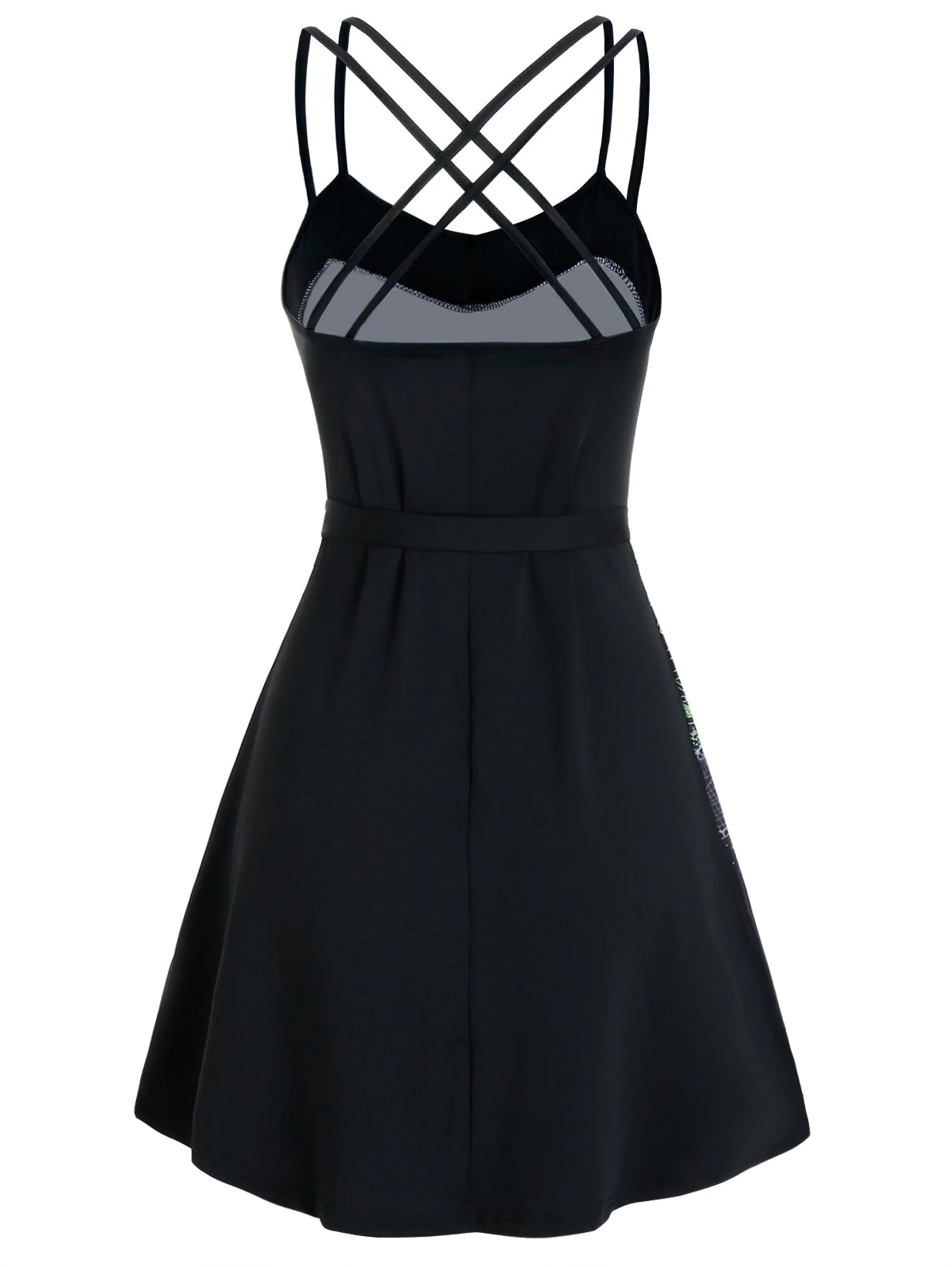 Dream Catcher Bohemian Print Strappy Belted Dress