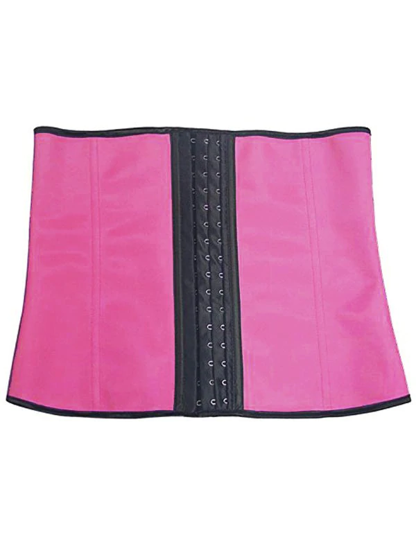 Faux Leather Piping Shapewear Plus Size Corset