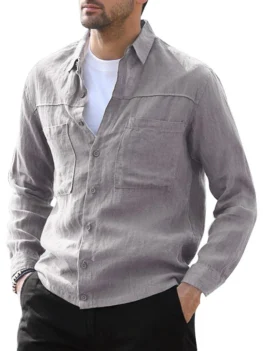 tton Up Double Pockets Shirt