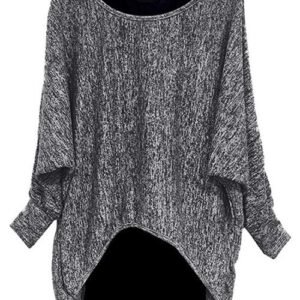 Plus Size Space Dye Batwing Sleeve Tee and Tank Top Set