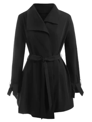 Plus Size Wrap Trench Coat