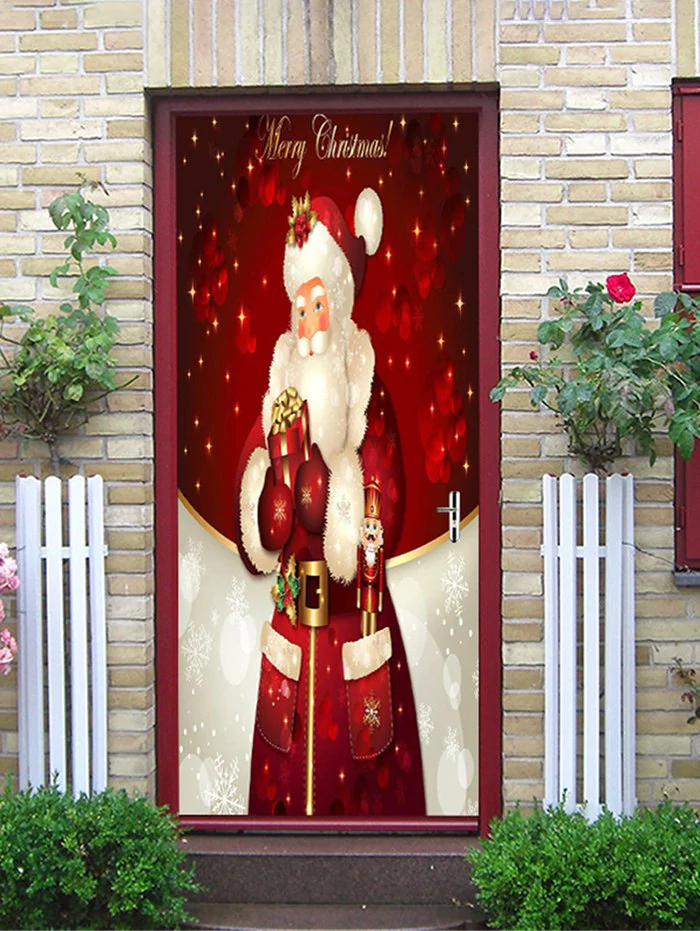 Christmas Santa Claus Print Decorative Door Art Stickers