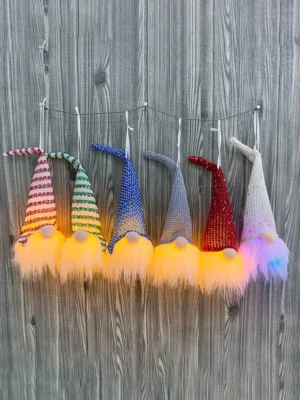 6 Pcs Christmas Tree Hanging Decoration Santa Claus LED Light Do