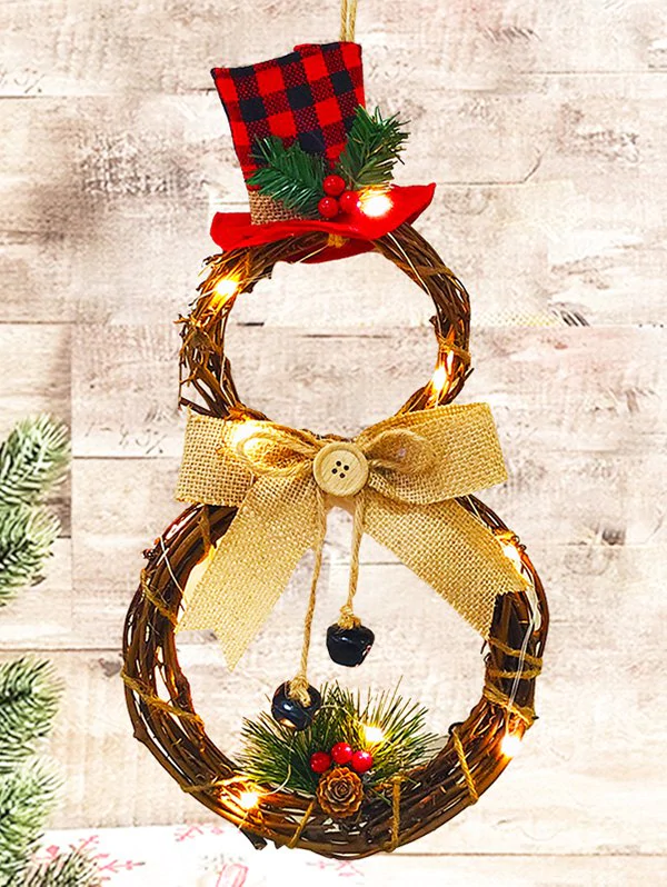 Christmas Tree Hanging Decoration LED Light Snowman