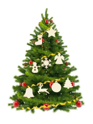 Snowman Elk Bell Pattern Christmas Tree Hanging Decorations Set