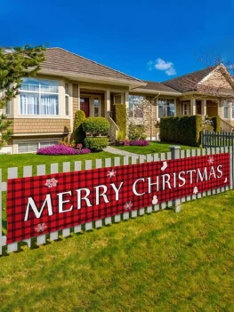 200CM Merry Christmas Pattern Party Decorative Outdoor Banner