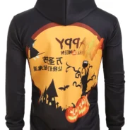 appy Halloween Chinese Character Graphic Drawstring Hoodie