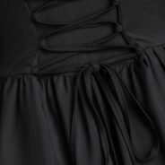 Butterfly Sleeve Cold Shoulder Lace-up Handkerchief Gothic Chiff - Black, 3XL