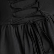 Butterfly Sleeve Cold Shoulder Lace-up Handkerchief Gothic Chiff - Black, 3XL