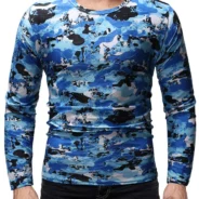 Camo Printed Long Sleeves Casual T-shirt - Multi, 2XL